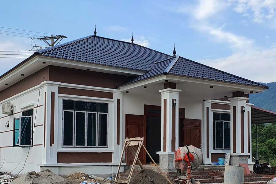 Hình ảnh thực tế nhà cấp 4 mái nhật kích thước 9x15m 3 phòng ngủ