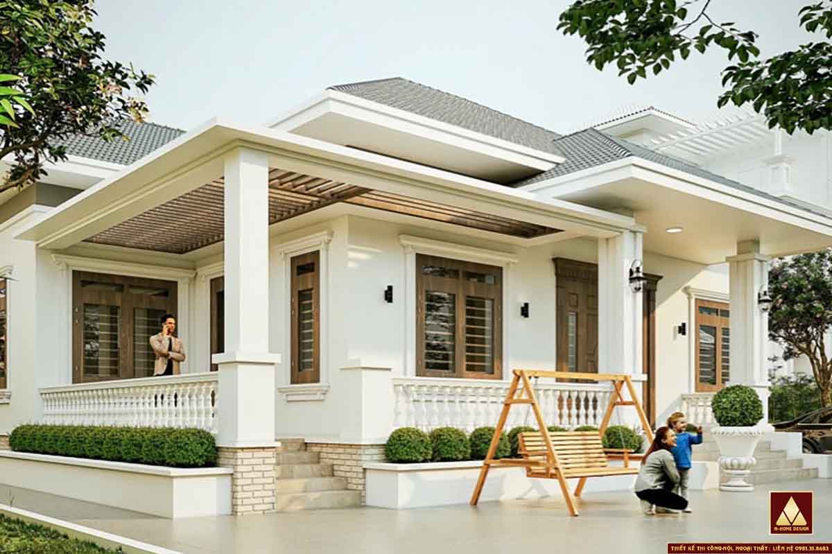 nhà 1 tầng mái nhật 3 phòng ngủ có diện tích 140m2