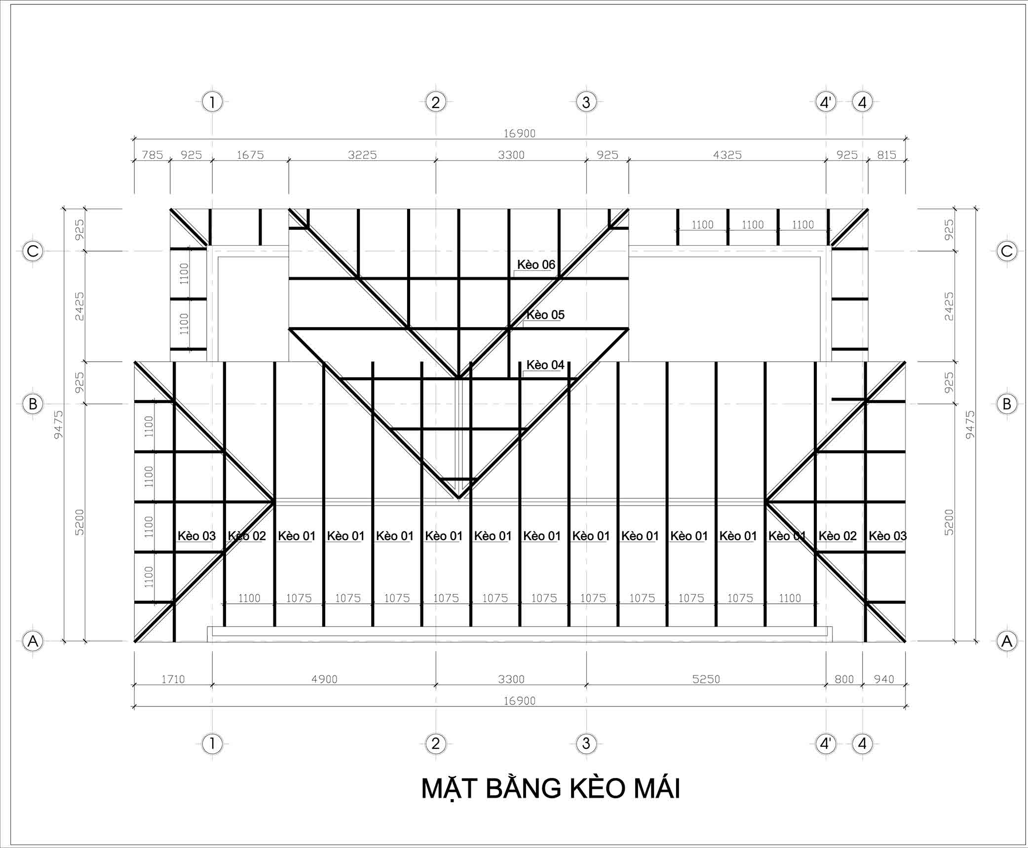 chi tiết mặt bằng vì kèo 