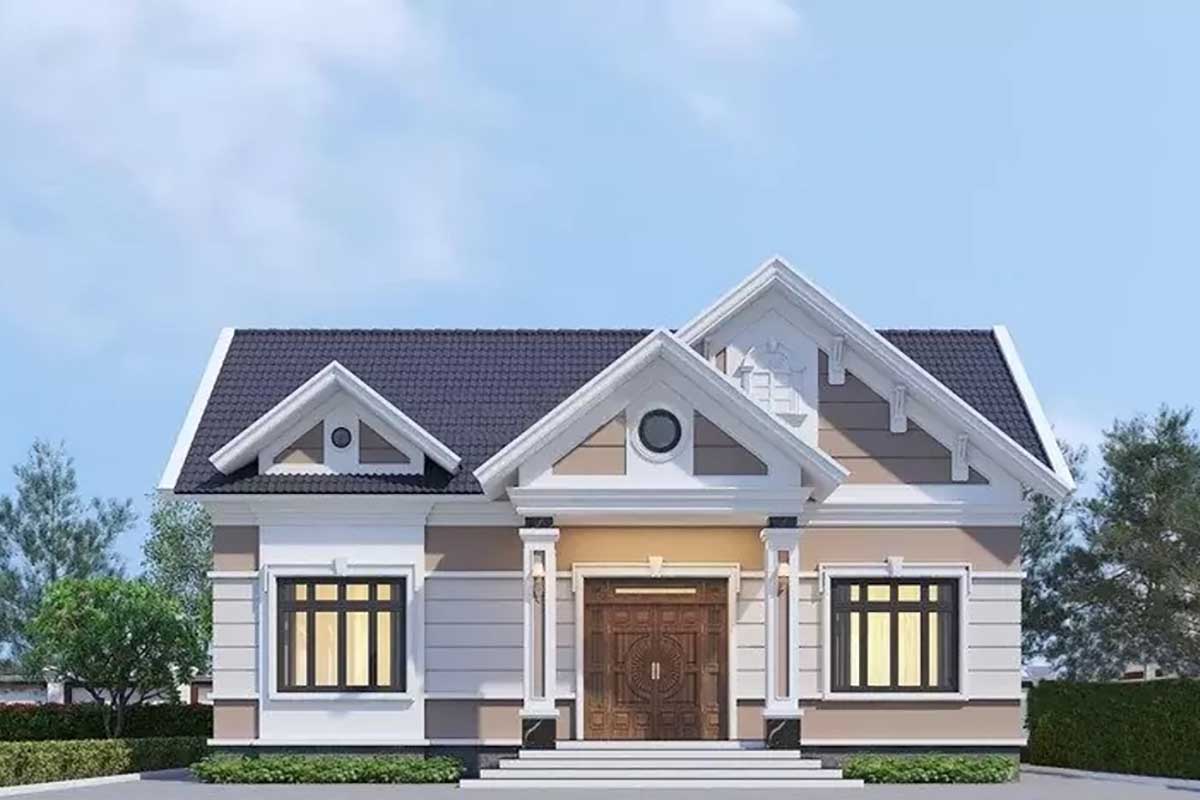 nhà 4 phòng ngủ mái thái cấp 4 diện tích 150m2 thiết kế hiện đại