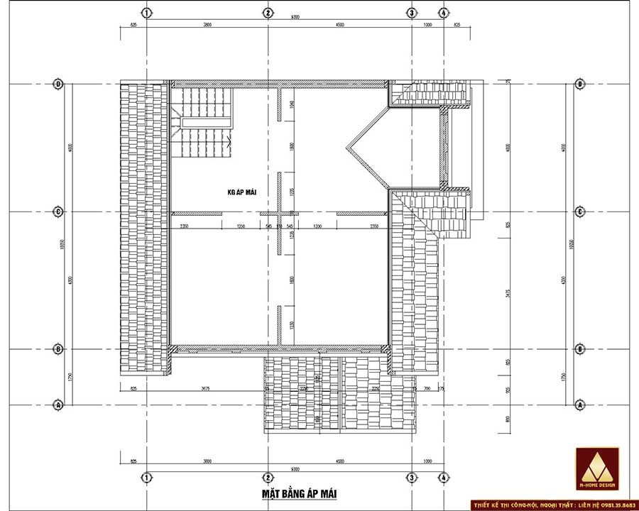 Mặt bằng bố trí công năng tầng tum