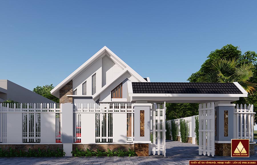 nhà mái thái 1 tầng 100m2