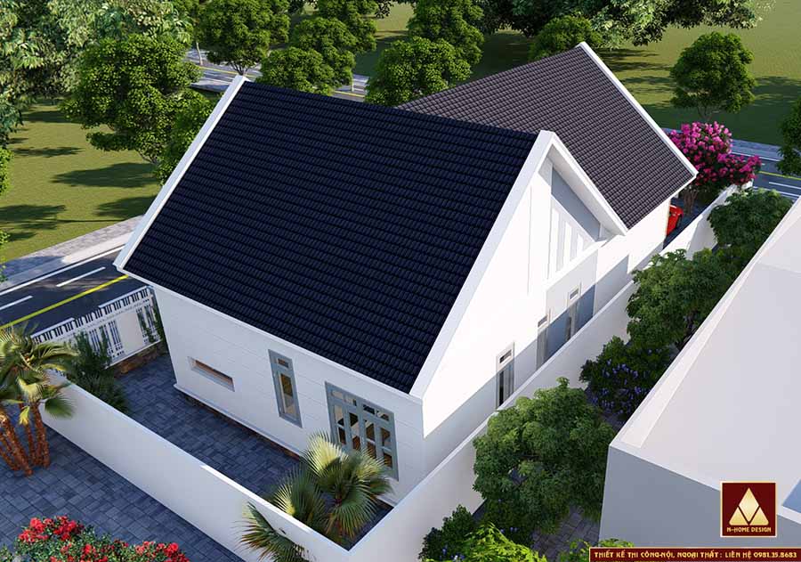 nhà mái thái 1 tầng 100m2