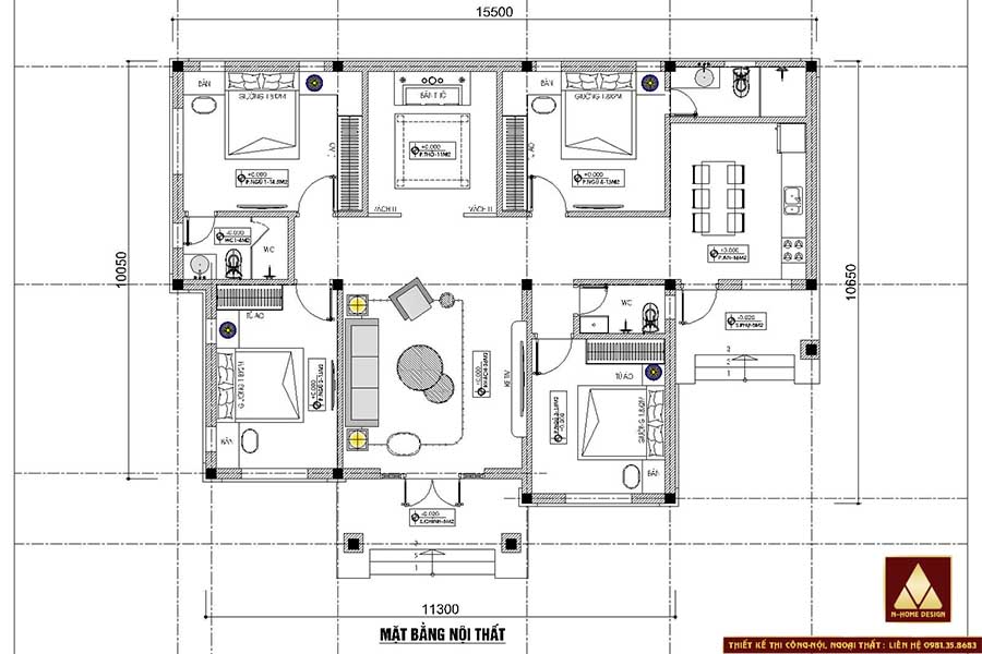 Mặt bằng thiết kế công năng sử dụng