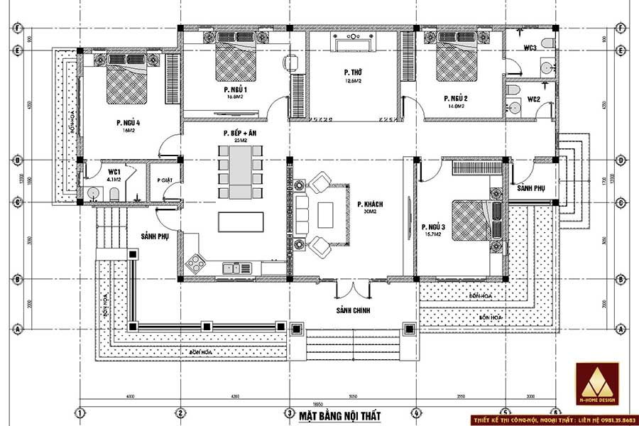 Mặt bằng bố trí công năng nội thất